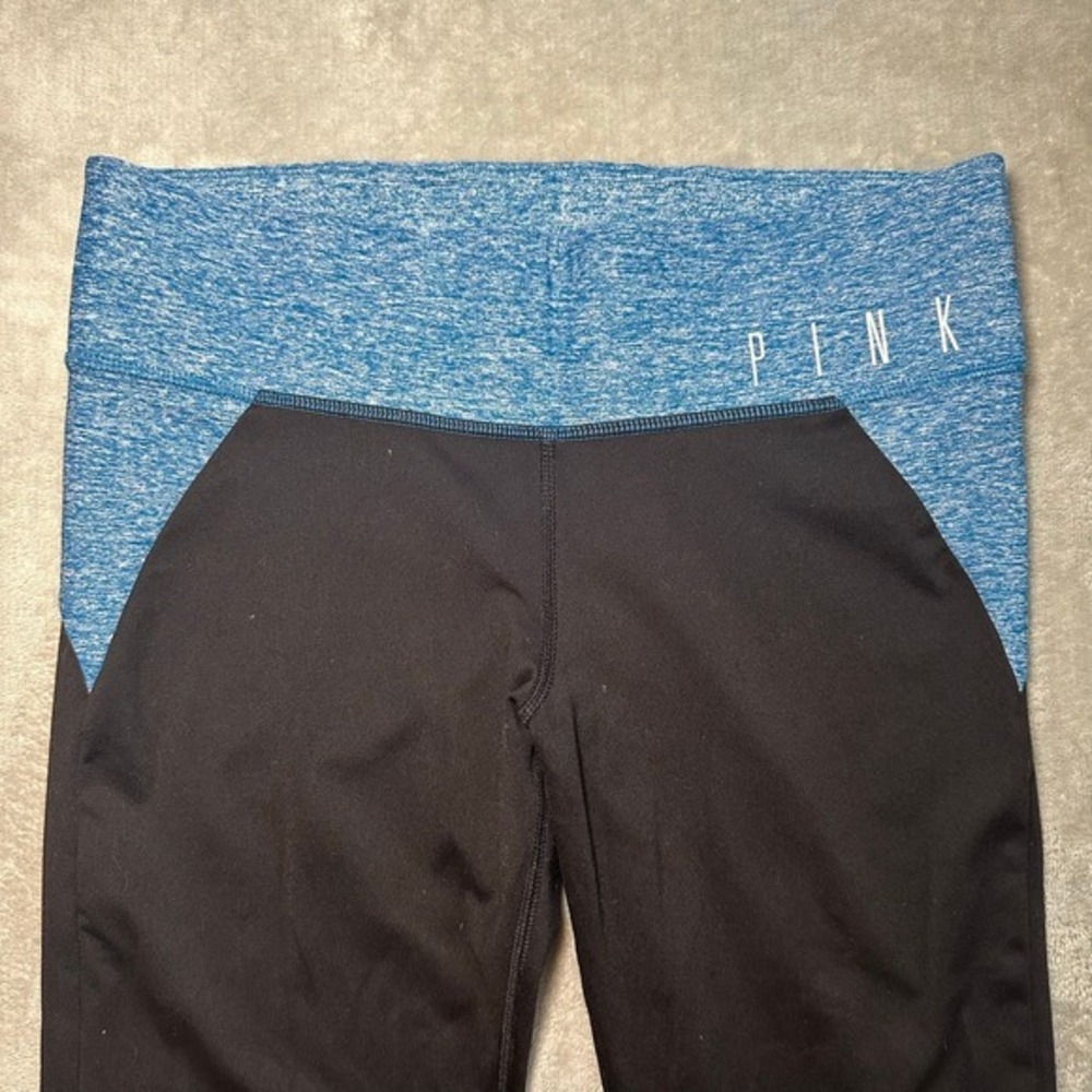Victorias Secret PINK Yoga Leggings Women Size S Blue Two-Tone‎ Yoga Gym Workout - Picture 4 of 13